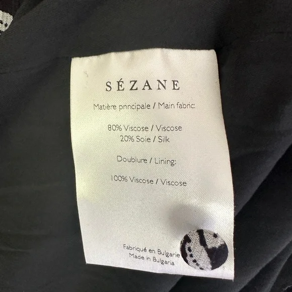 Sézane Dress Noreen Floral Tiered Cottagecore Maxi Dress Black White 34 - Picture 12 of 12